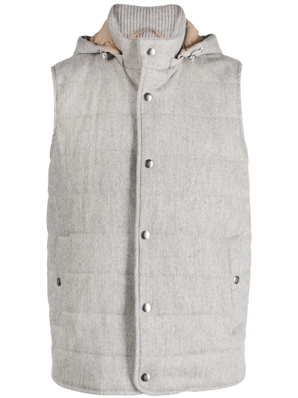 Eleventy Bodywarmer met capuchon Grijs