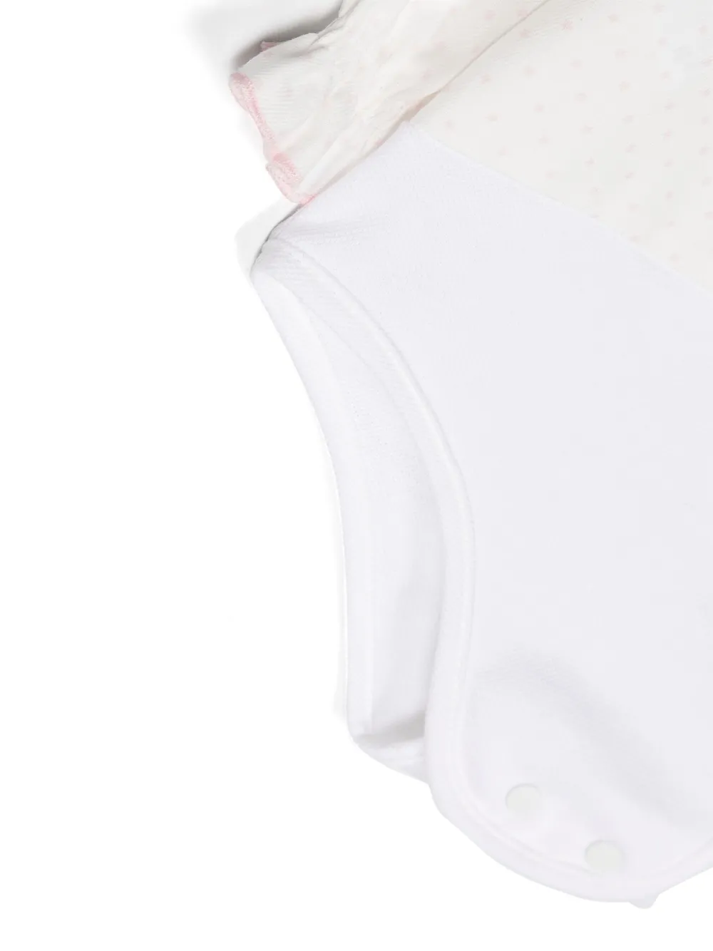 Shop La Stupenderia Polka-dot Ruffle-collar Cotton Body In White