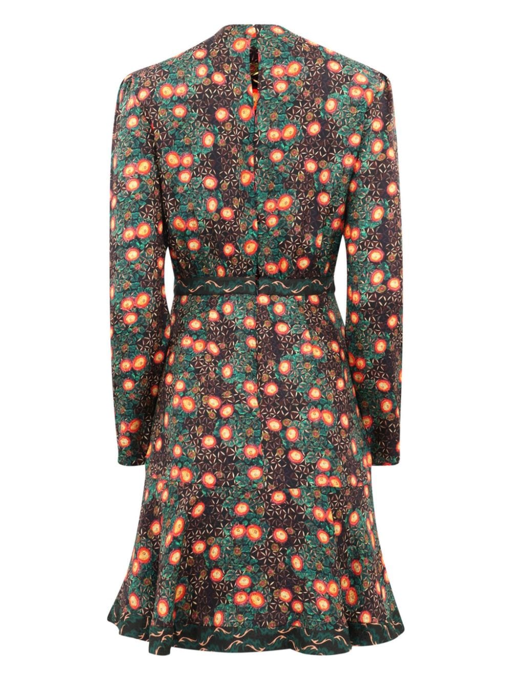 Saloni Claudia graphic-print silk minidress - Groen