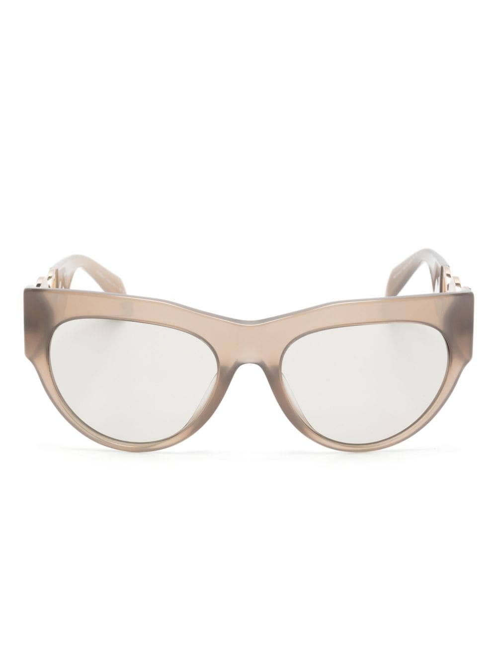 Versace Winged Medusa Cat-eye Frame Sunglasses In Brown