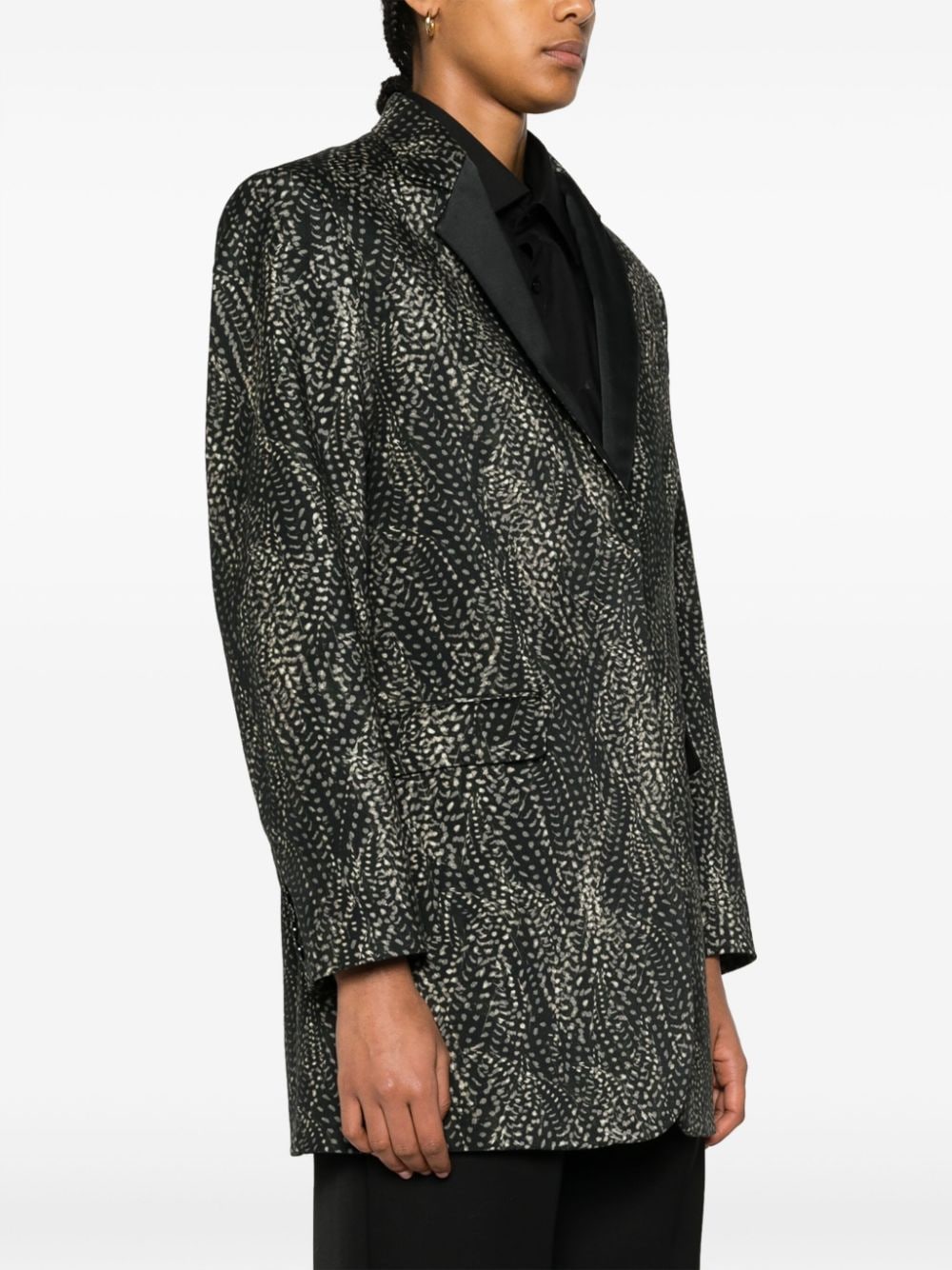 Shop Isabel Marant Single-breasted Abstract-print Blazer In Schwarz