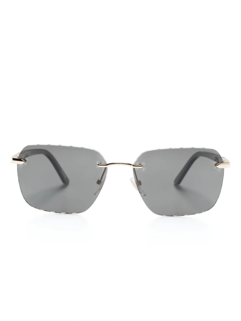 Chopard Eyewear Logo-engraved Square-frame Sunglasses In Gold