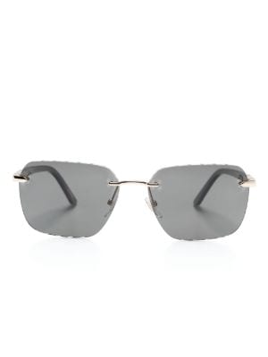 Chopard Eyewear logo engraved square frame Sunglasses Farfetch