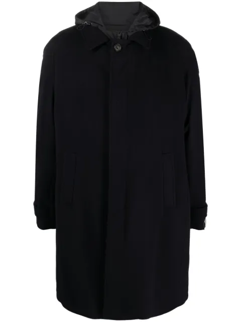 Corneliani hooded single-breasted coat