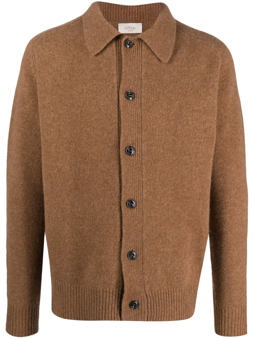 Altea virgin-wool button-fastening knitted cardigan | Brown | Image 1