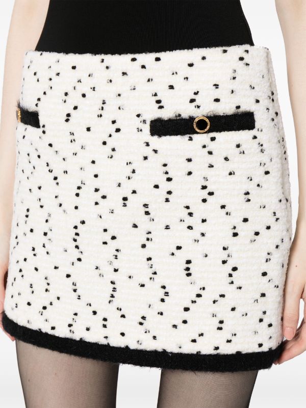 Alessandra Rich polka dot contrast trim Miniskirt Farfetch