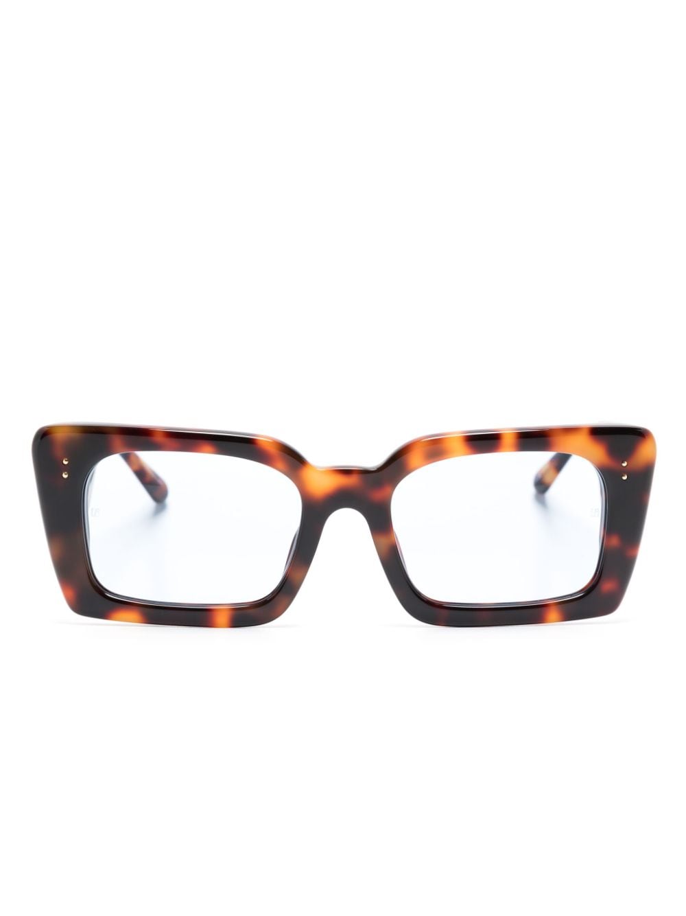 Linda Farrow Nieve Rectangle-frame Tortoiseshell-effect Sunglasses In Brown