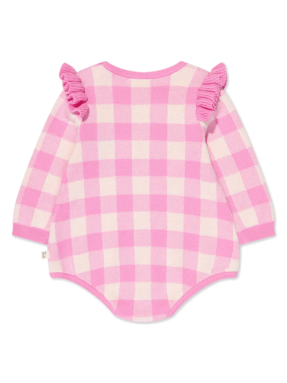 the bonnie mob Percy checkered ruffled bodysuit - Roze