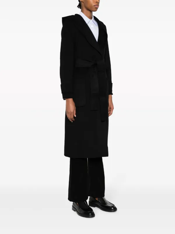 LIU JO Hooded tied-waist Coat | Black | FARFETCH