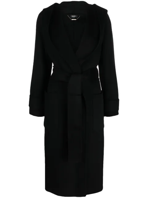 LIU JO hooded tied-waist coat