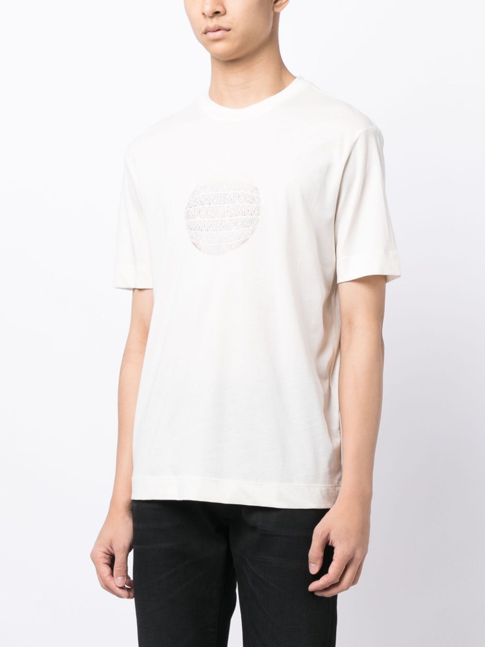 Shop Emporio Armani Logo-print Cotton T-shirt In White