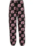 RASSVET graphic-print cotton track pants - Black