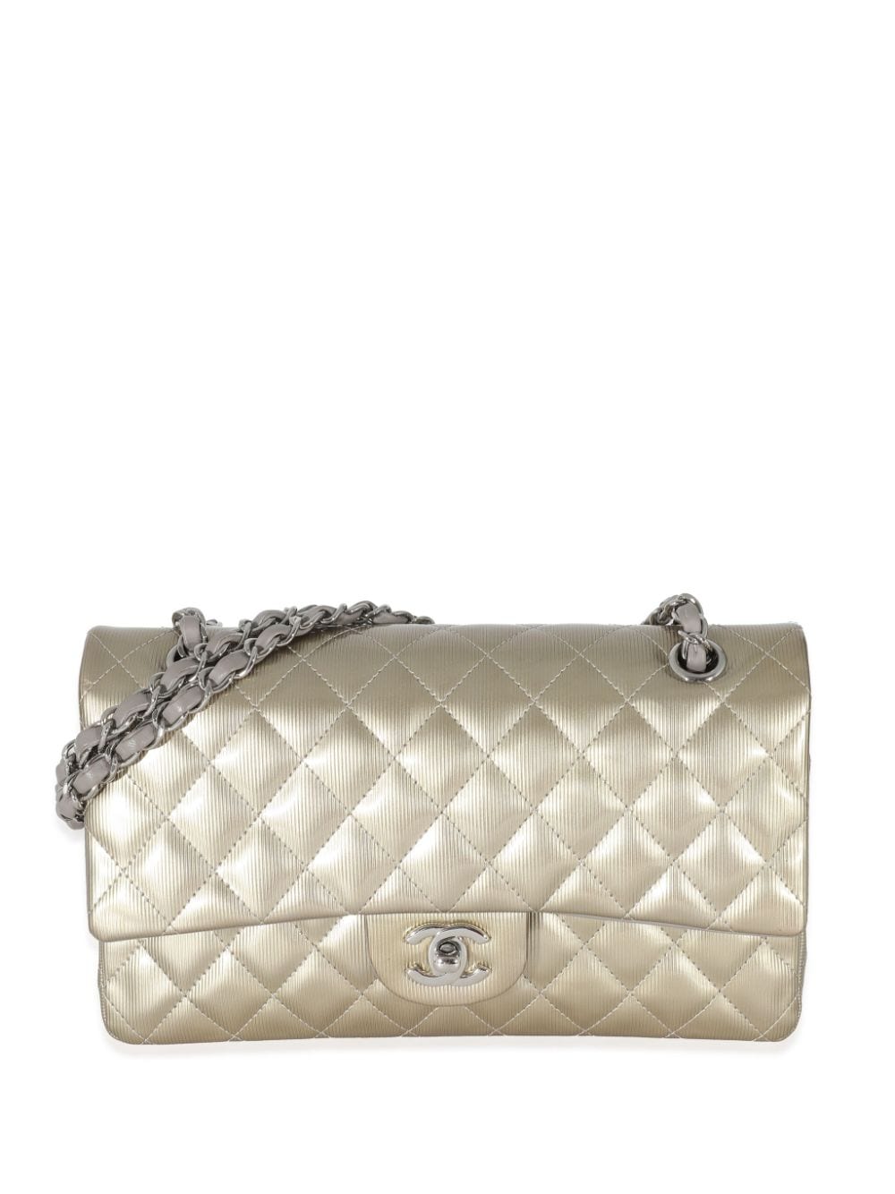 Pre-owned Chanel 2012 Medium Classic Flap Shoulder Bag In Gold