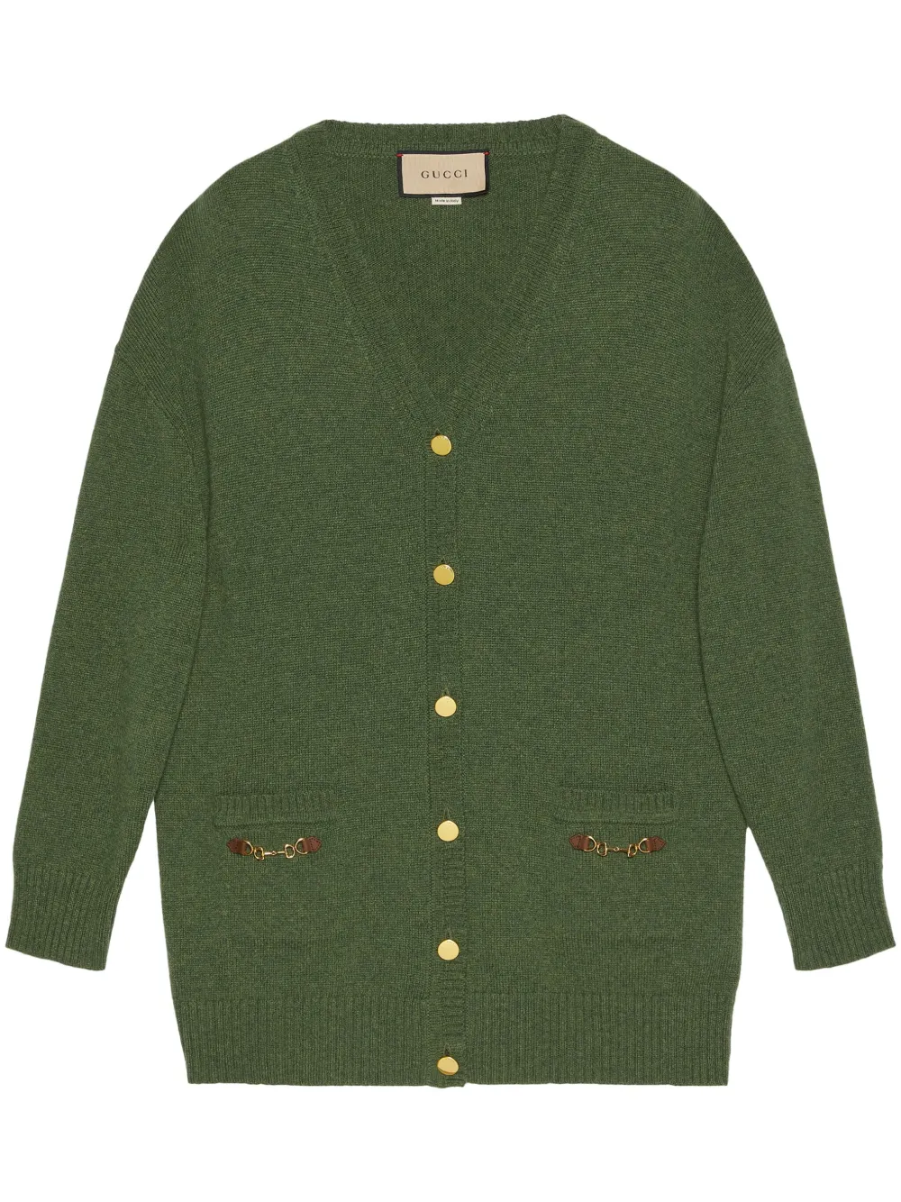 Gucci Horsebit Cashmere Cardigan In Green