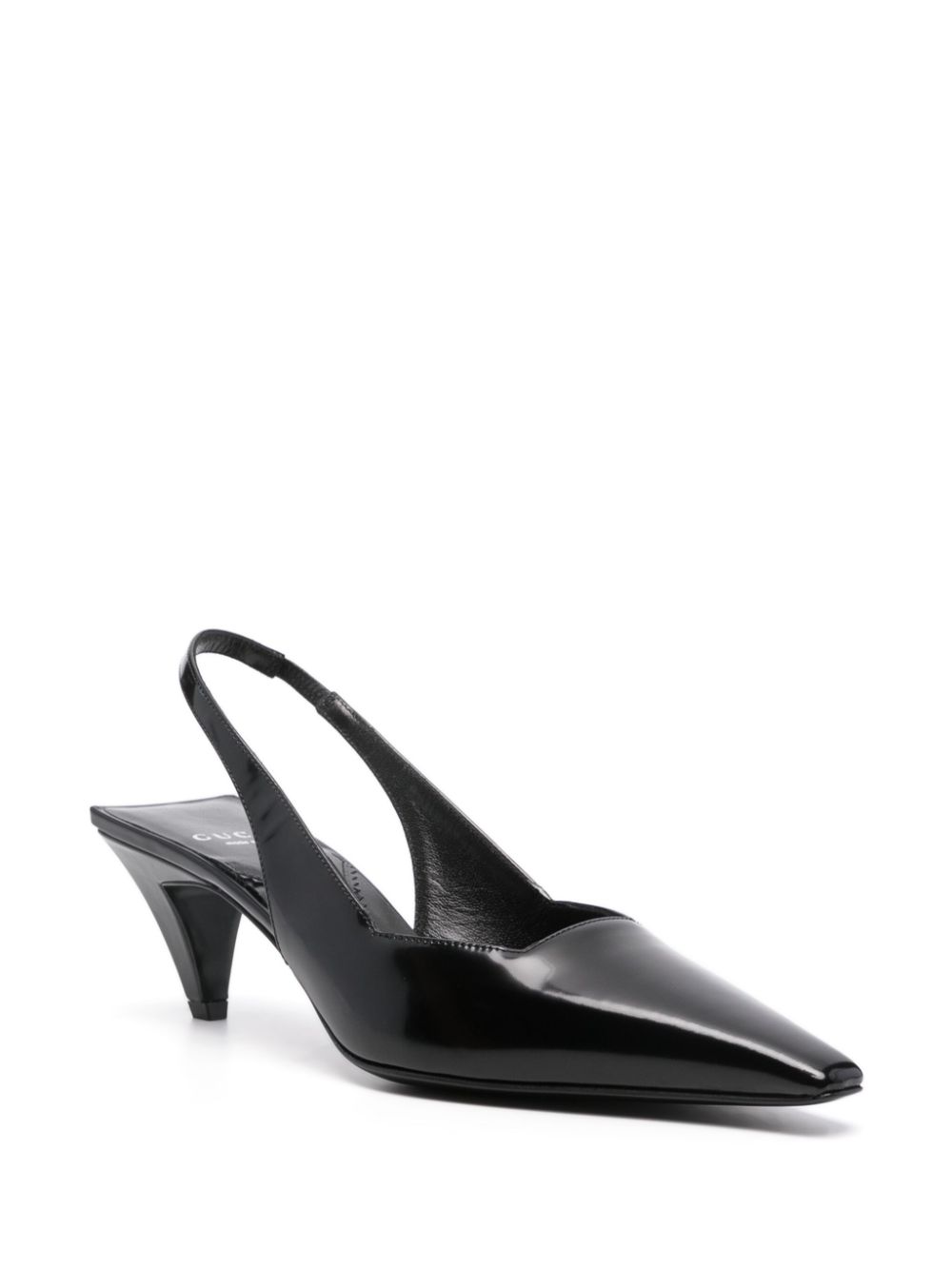 Gucci 55mm slingback leather pumps - Black