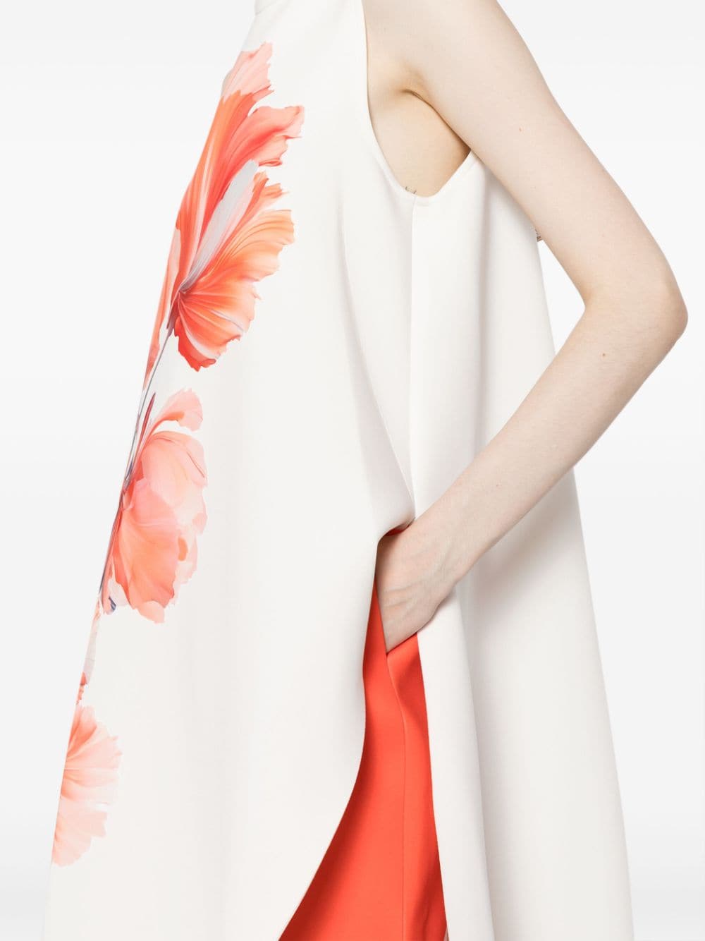 Shop Saiid Kobeisy Asymmetric Floral-print Maxi Dress In White