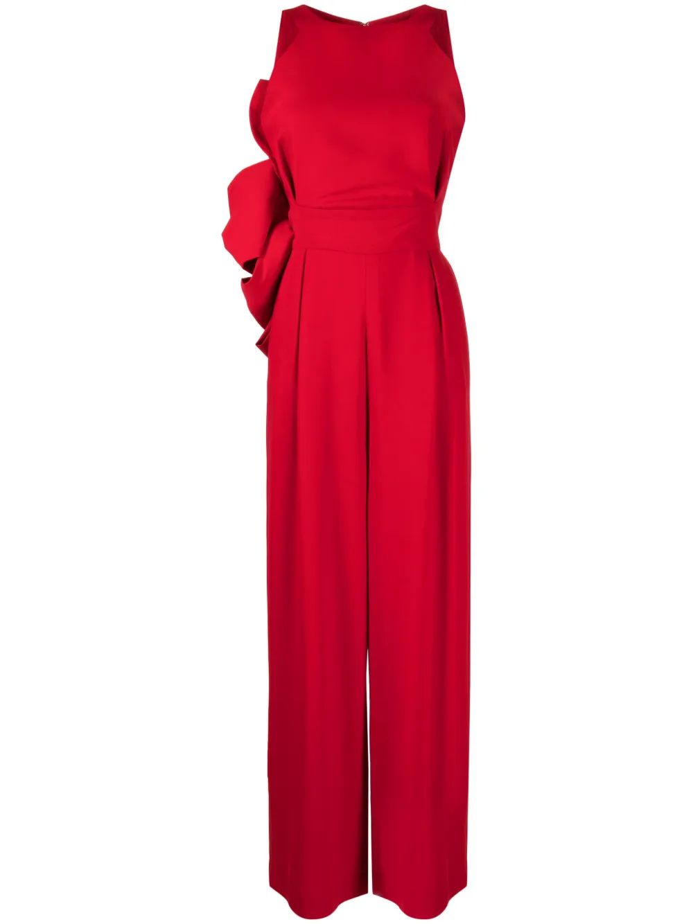 Saiid Kobeisy Jumpsuit met oversized strik Rood