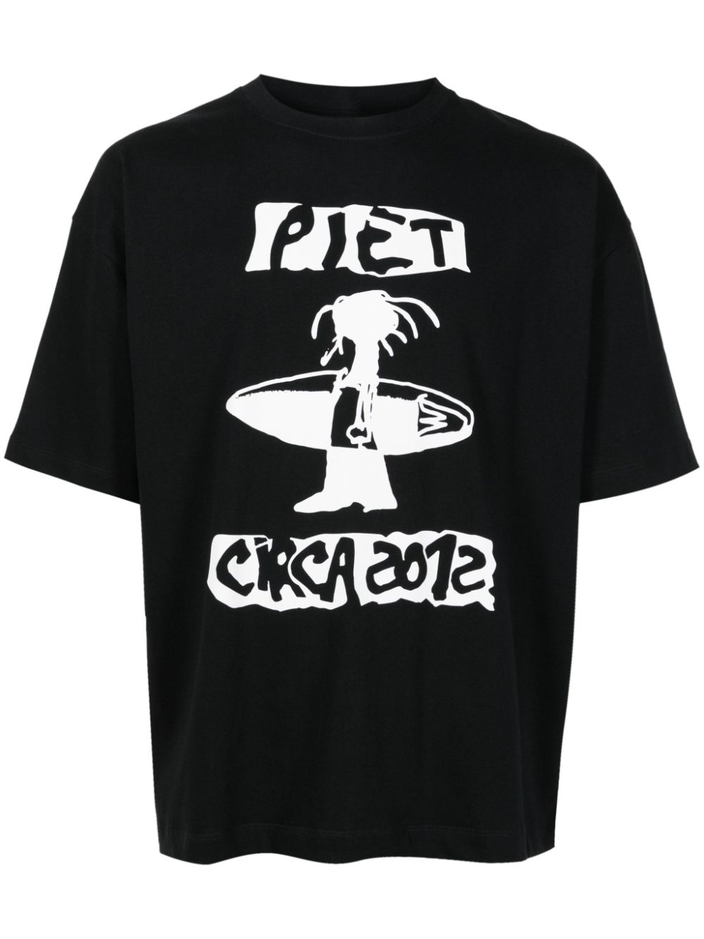 Piet T-shirt met logoprint Zwart