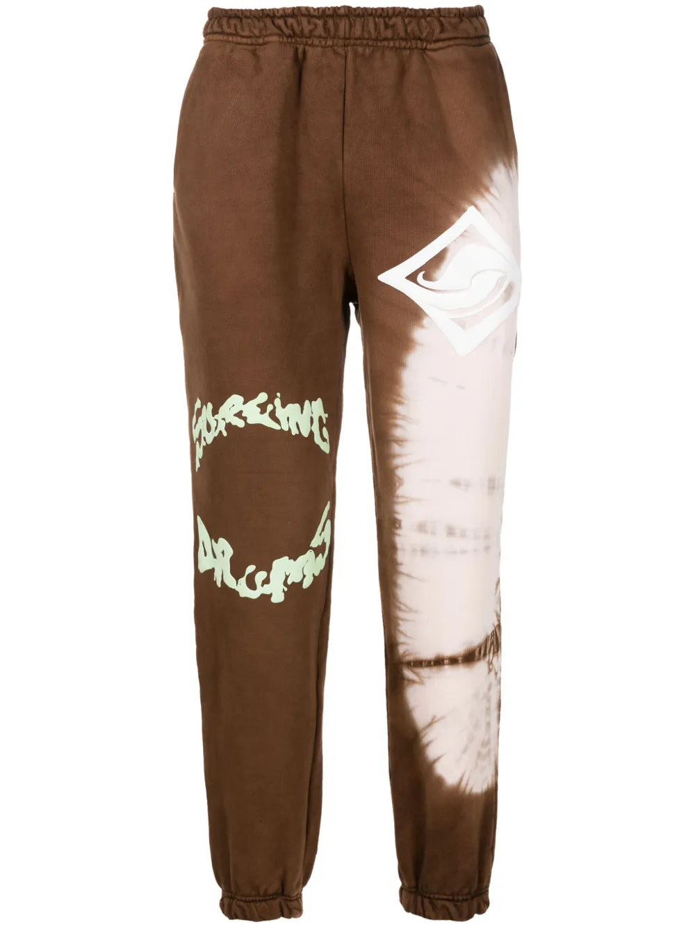 Piet Tie-dye Cotton Track Trousers In Brown