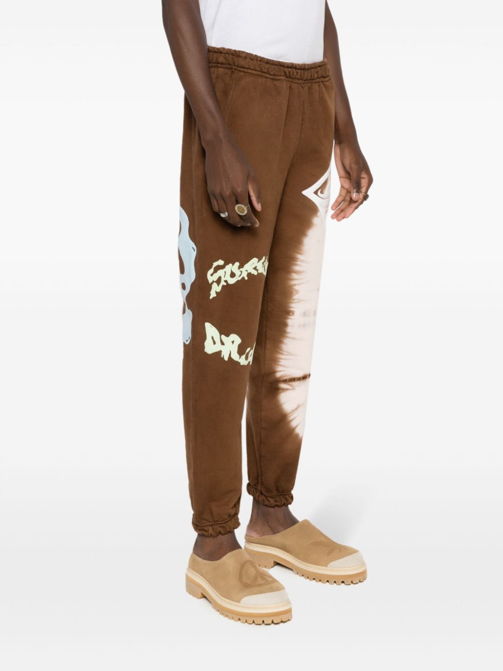 Shop Piet Tie-dye Cotton Track Pants In Brown