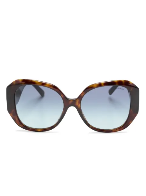 Tiffany & Co Eyewear logo-plaque oversized-frame sunglasses