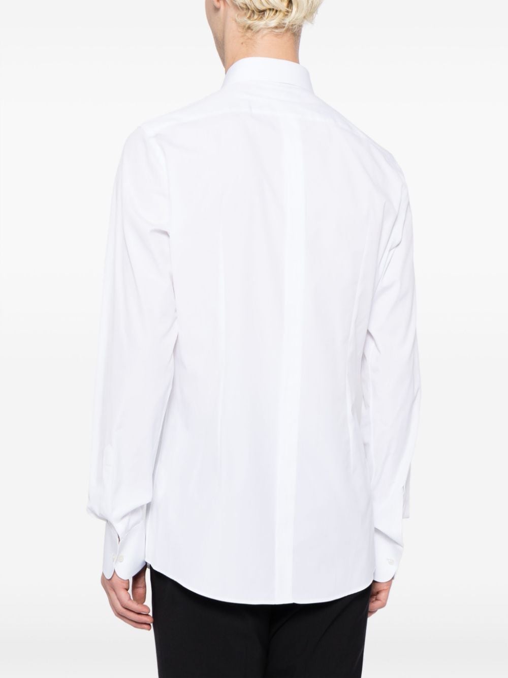 Shop Dolce & Gabbana Long-sleeved Cotton Shirt In White