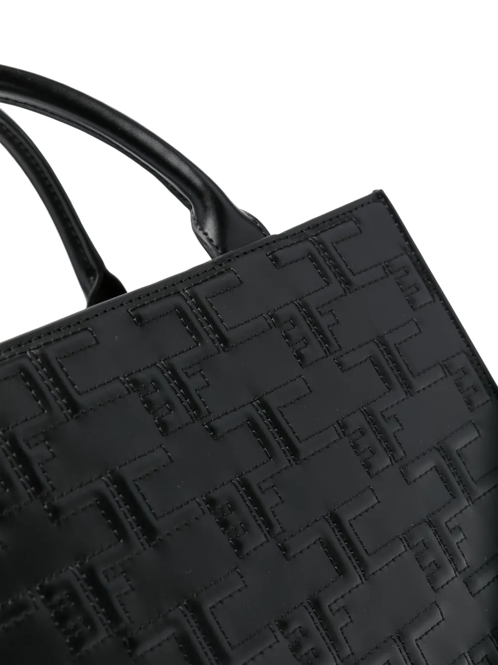 Elisabetta Franchi Shopper met logo-reliëf Zwart