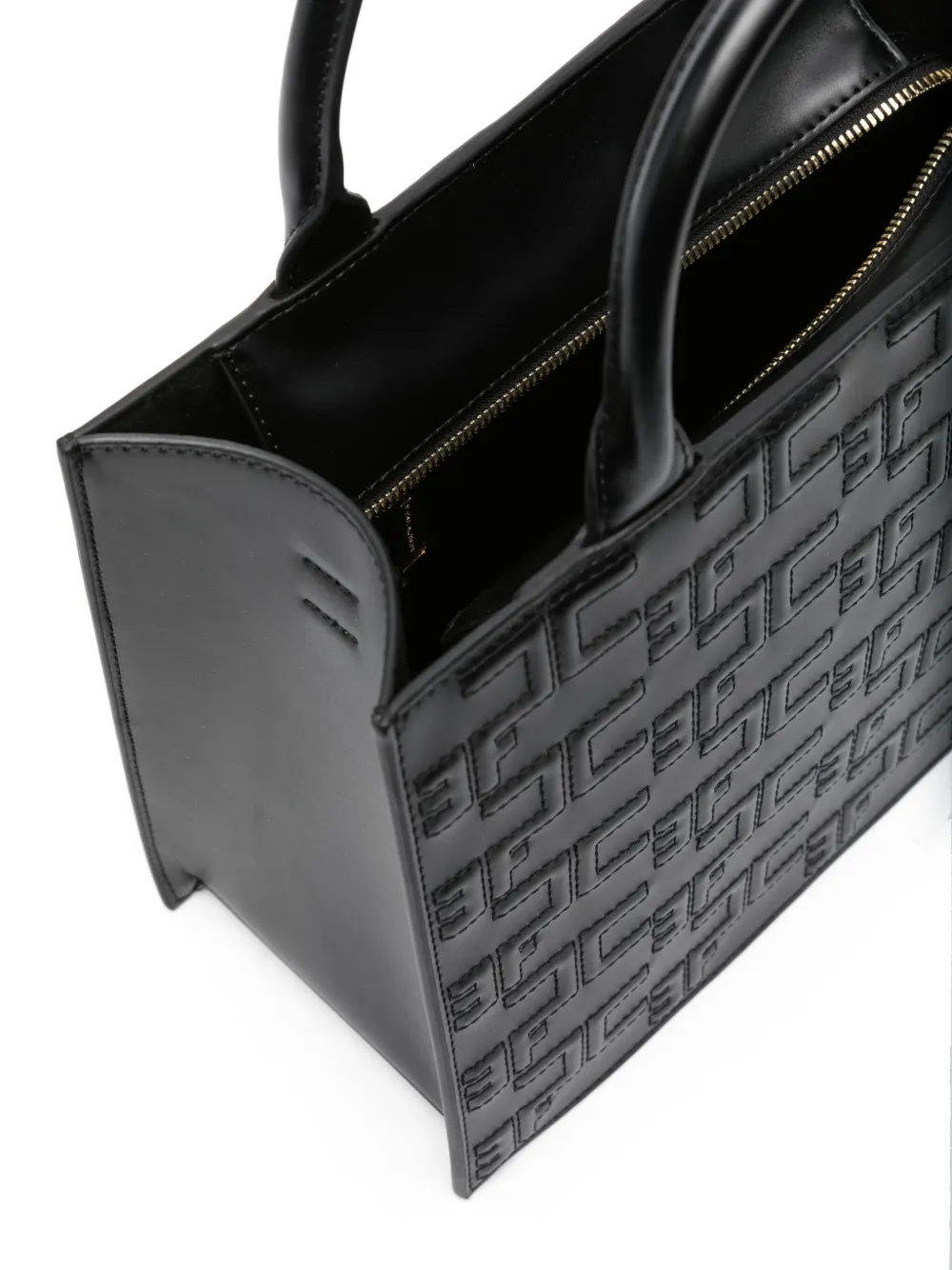 Elisabetta Franchi Shopper met logo-reliëf Zwart