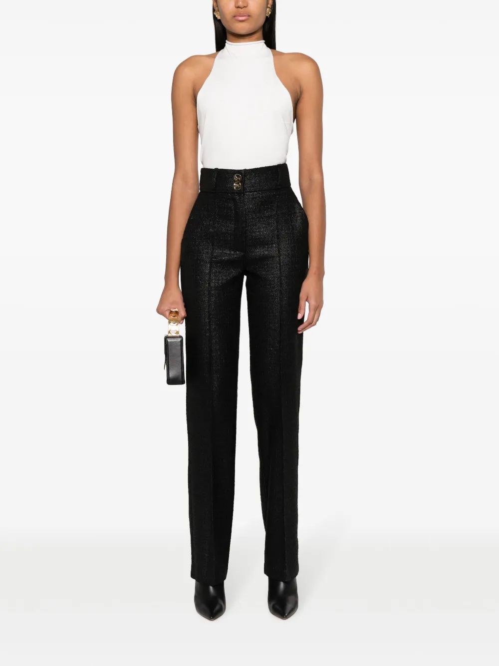 Elisabetta Franchi High waist broek - Zwart