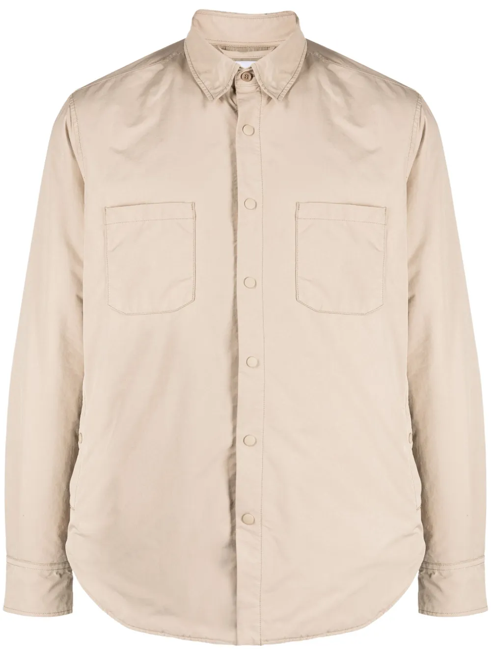 Aspesi Classic-collar Press-stud Shirt Jacket In Brown