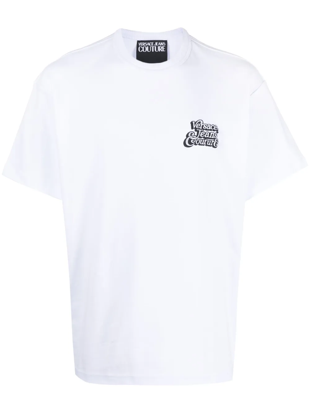 Versace Jeans Couture logo-embroidered cotton T-shirt Wit