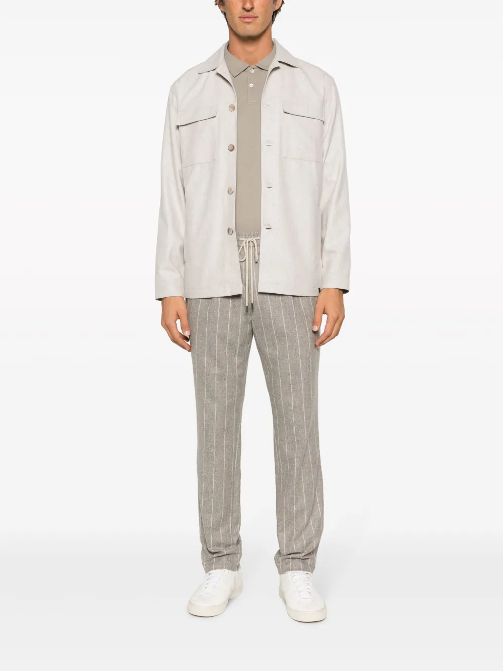 Boggi Milano Broek met krijtstreep - Beige
