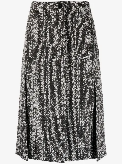 Lanvin textured-finish mid-rise skirt