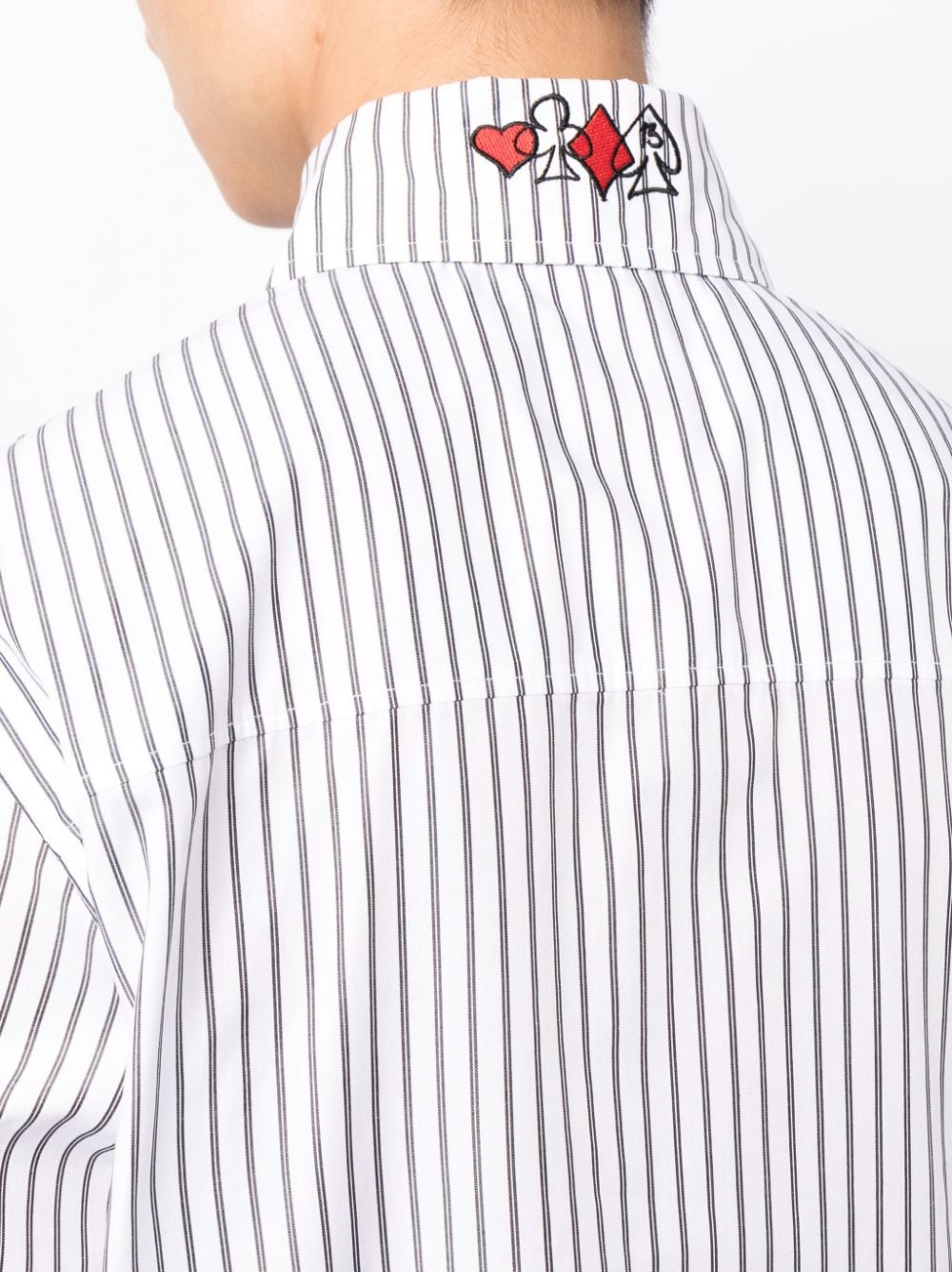 Shop Paccbet Logo-embroidered Striped Cotton Shirt In White