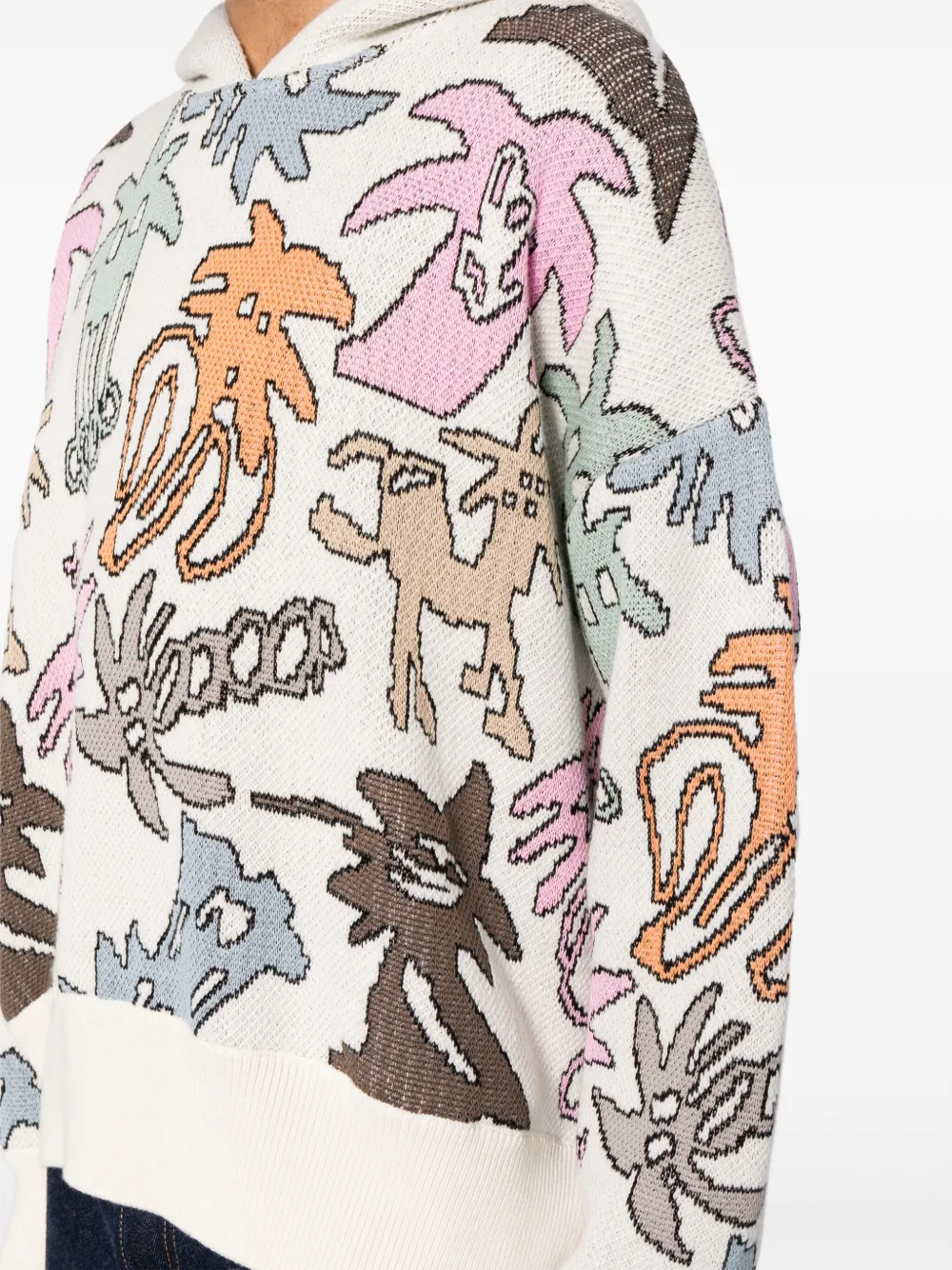 Palm Angels Gebreide hoodie Veelkleurig