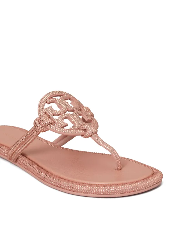 Tory burch miller rose gold sandals hot sale