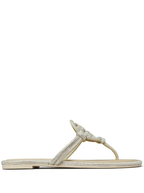 Tory Burch Miller crystal-embellished flip flips