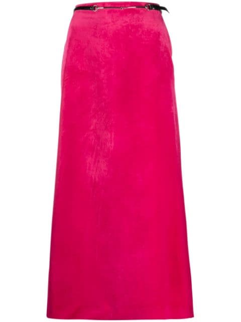 Gucci belted velvet maxi skirt