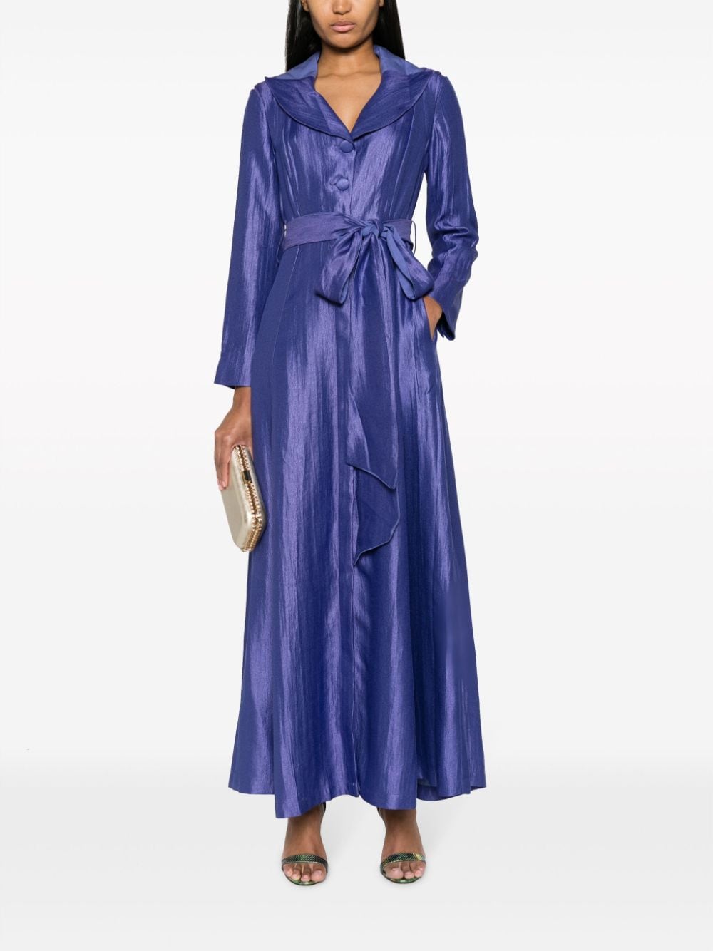 Shop Baruni Kayra Belted Maxi Dress In Purple