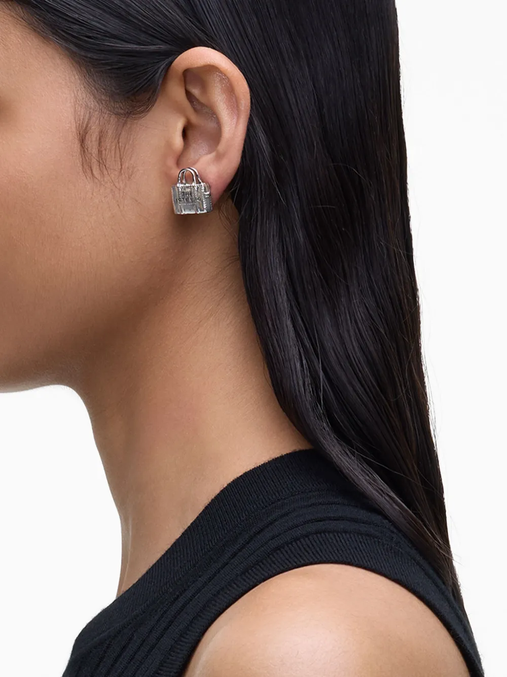 Marc Jacobs Tote Bag Stud Earrings | Silver | FARFETCH