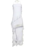 ESTER MANAS Carmen ruffled asymmetric dress - White