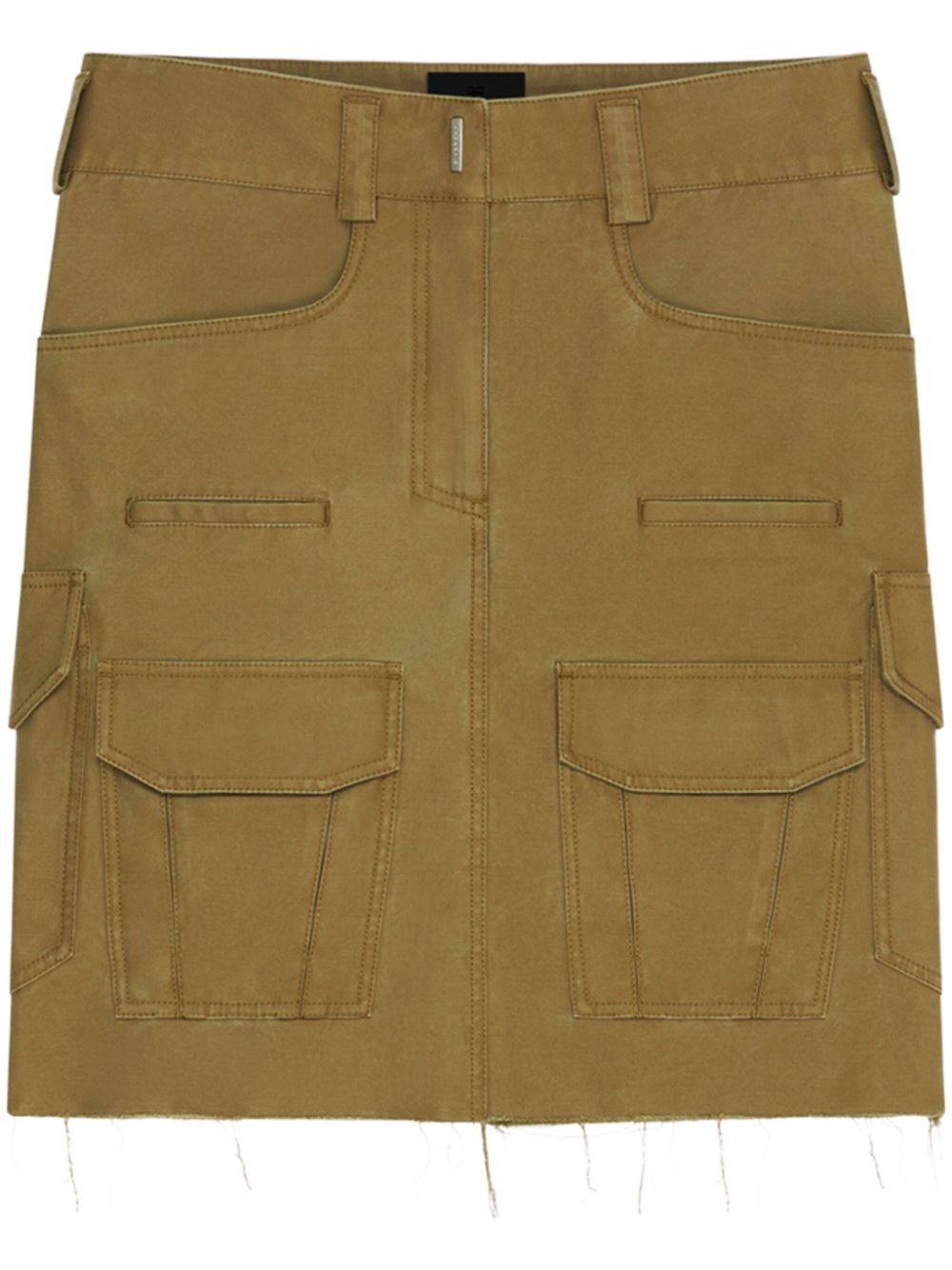 Givenchy Gerafelde denim cargo midi-rok Groen