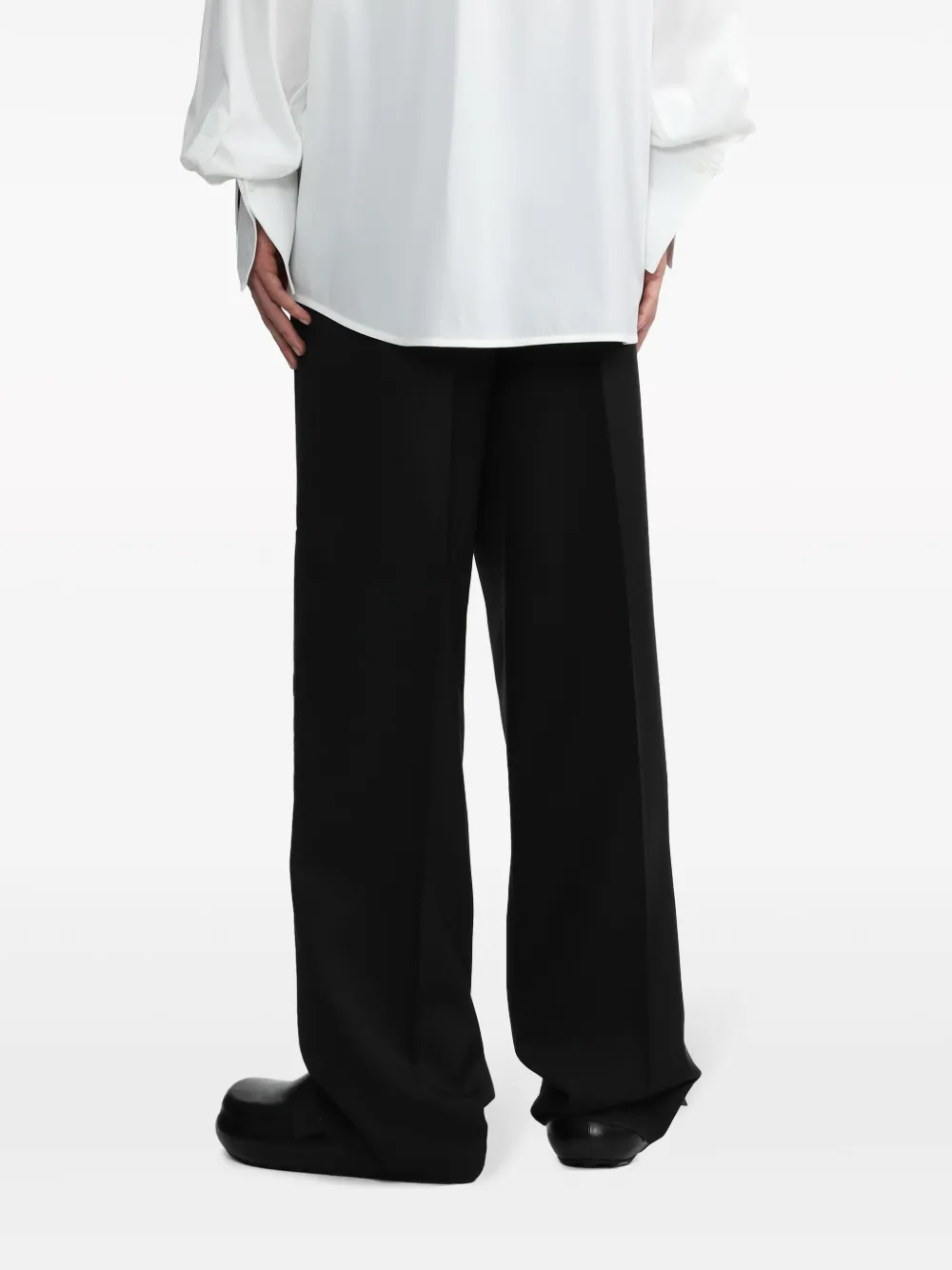 Jil Sander Pantalon met wijde pijpen Zwart