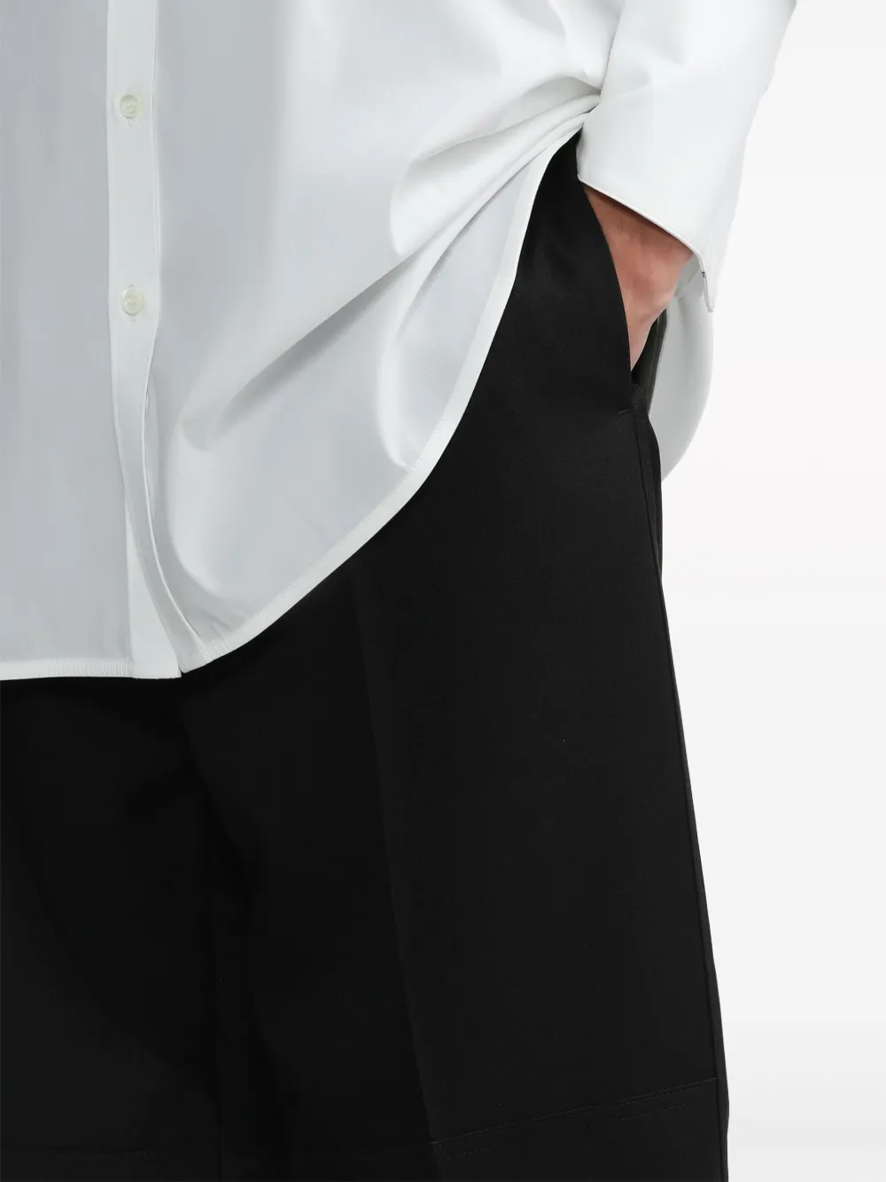 Jil Sander Pantalon met wijde pijpen Zwart