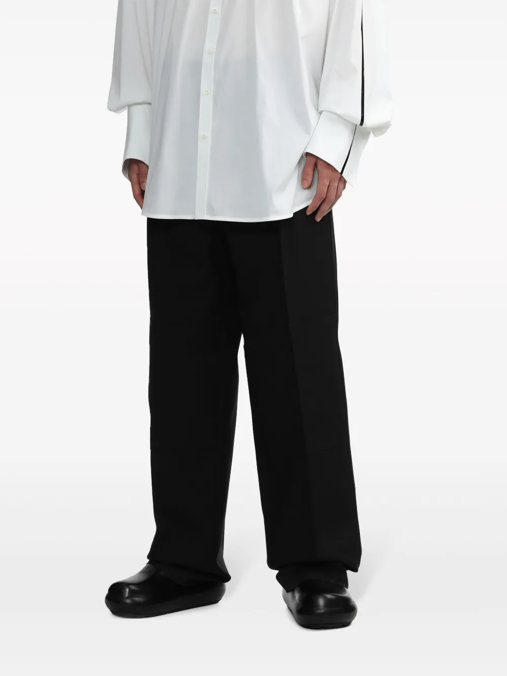 Jil Sander Pantalon met wijde pijpen Zwart