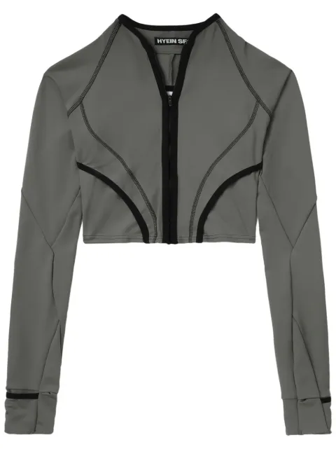 Hyein Seo cut-out zip-up crop top
