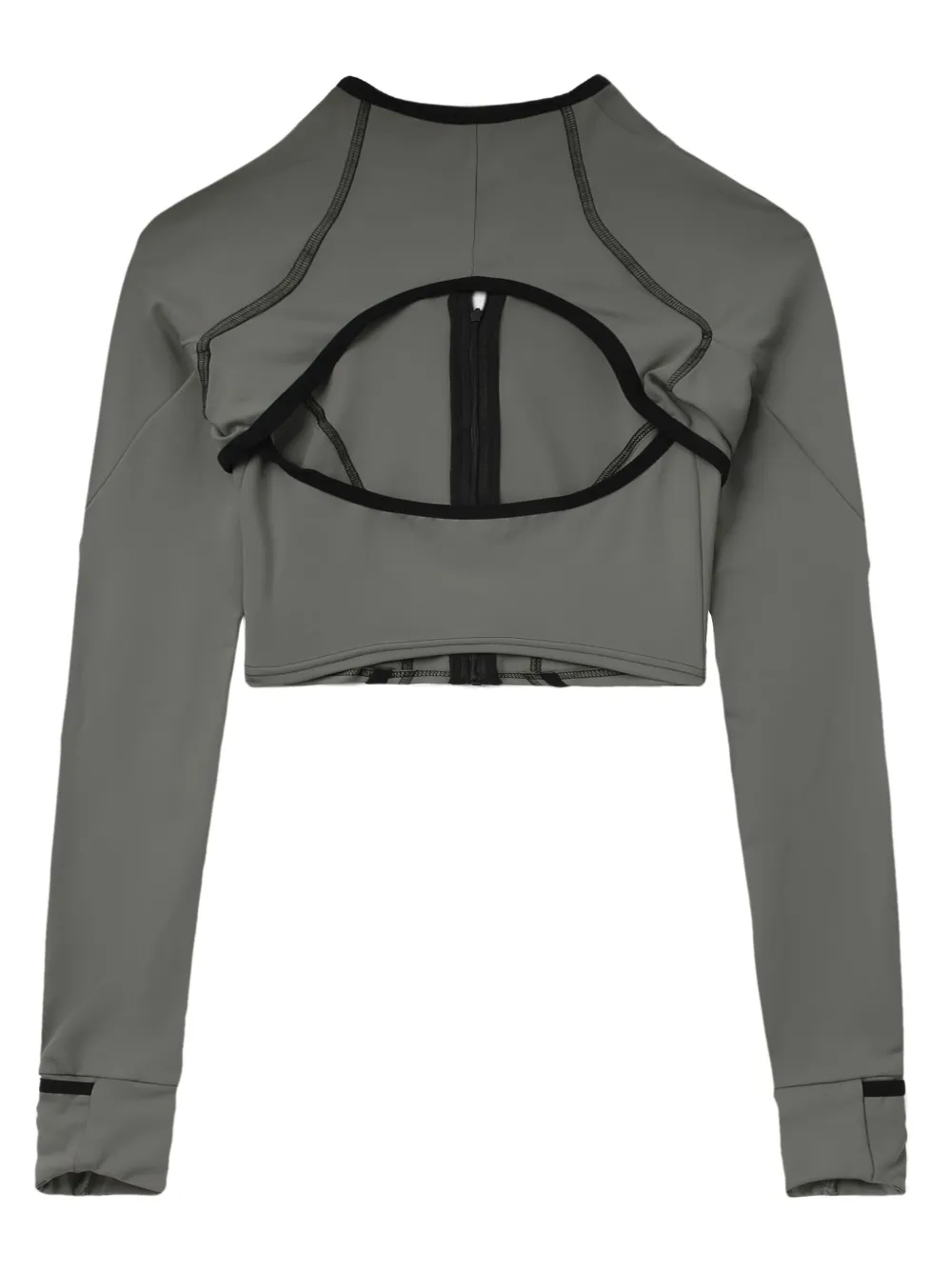 Hyein Seo Cut-out Zip-up Crop Top In Green