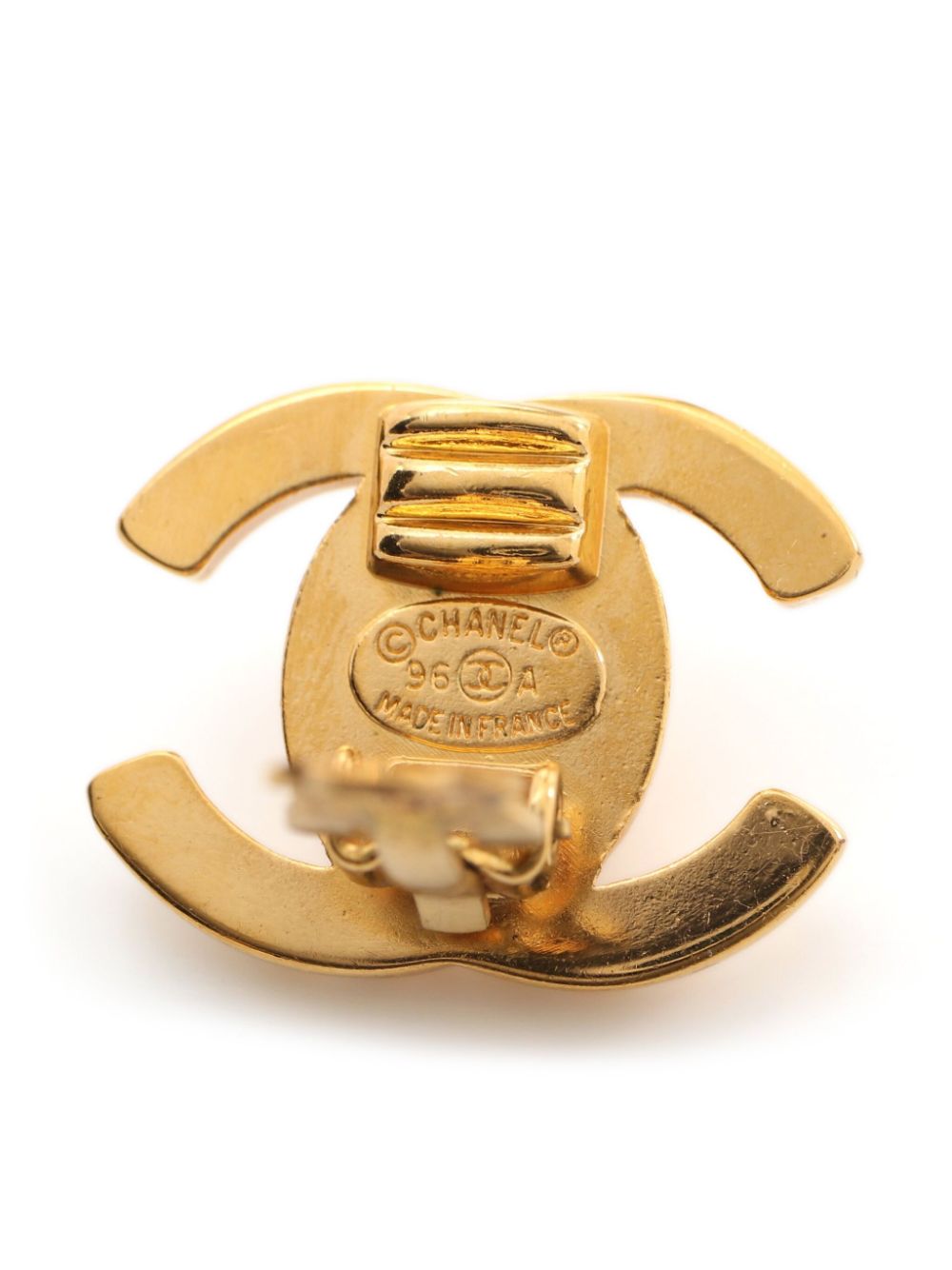 CHANEL Pre-Owned 1996 pre-owned broche verfraaid met stras - Goud