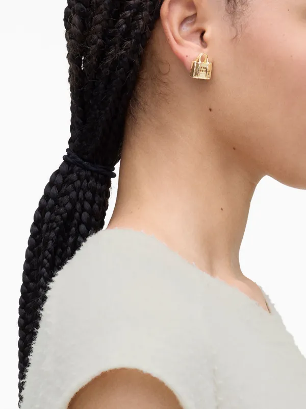 Marc Jacobs Tote Bag ピアス Marc Jacobs Tote Bag Stud Earrings | Gold | FARFETCH JO