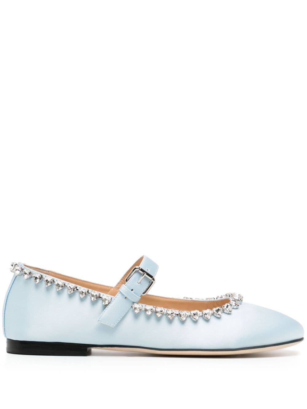 MACH & MACH Audrey crystal-embellished ballerina shoes Blue